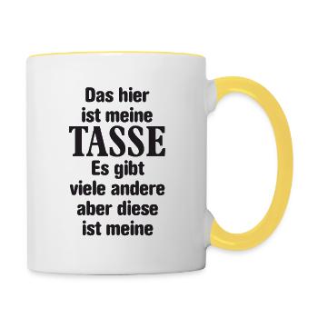 Tasse mit Spruch - Tasse zweifarbig - Weiß/Gelb - Rechts