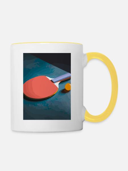Tischtennisschläger - Tasse zweifarbig - Weiß/Gelb