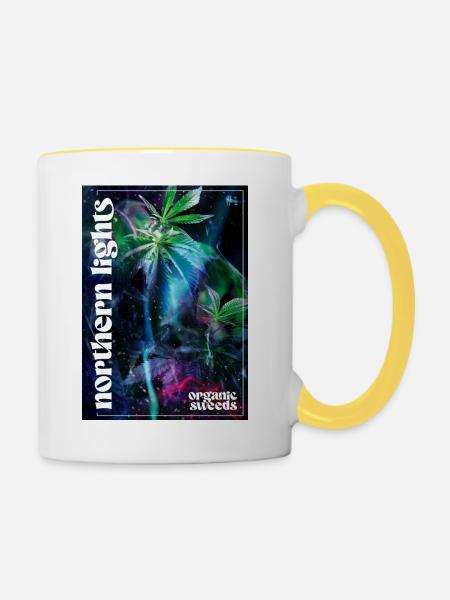 northern lights - Tasse zweifarbig - Weiß/Gelb