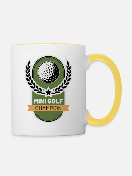 Golf Champion - Tasse zweifarbig - Weiß/Gelb