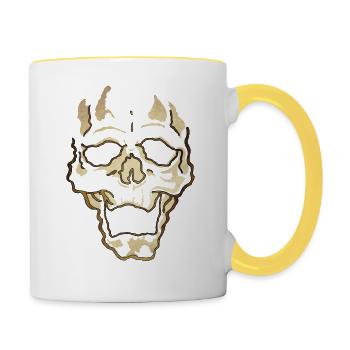 crane1 - Mug contrasté - blanc/jaune - Droite