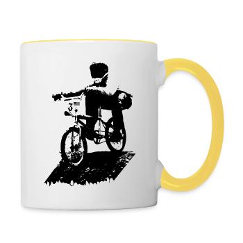 bmx - Mug contrasté - blanc/jaune - Droite