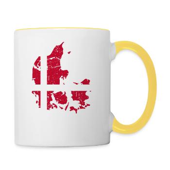 Denmark national flag Danish pride Nordic - Contrasting Mug - white/yellow - Right