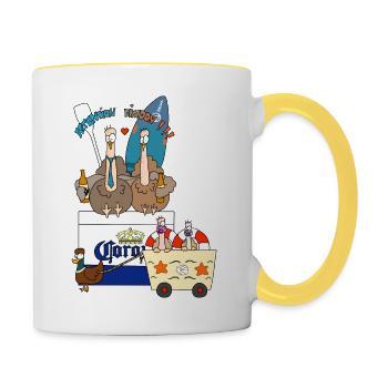 DINDON AND FAMILY - Mug contrasté - blanc/jaune - Droite