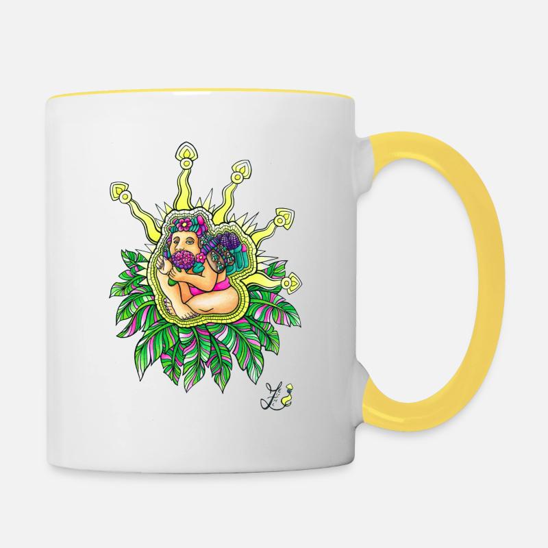 Pachamama - Mug contrasté - blanc/jaune
