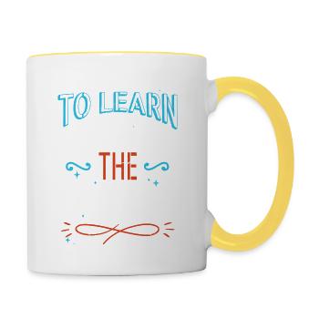 christmas present christmas tree quote beards - Tasse zweifarbig - Weiß/Gelb - Rechts