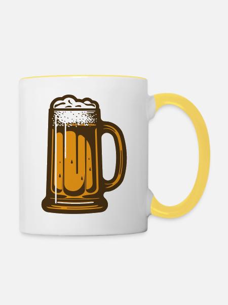 Bier-Vibe - Tasse zweifarbig - Weiß/Gelb