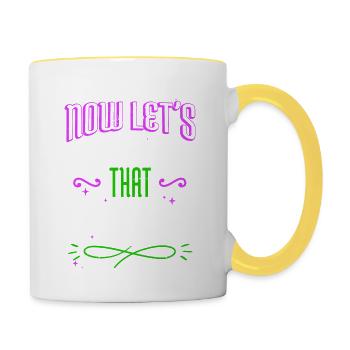 copywriter funny sayings writing christmas - Contrasting Mug - white/yellow - Right