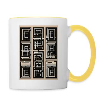 My Design - Contrasting Mug - white/yellow - Right