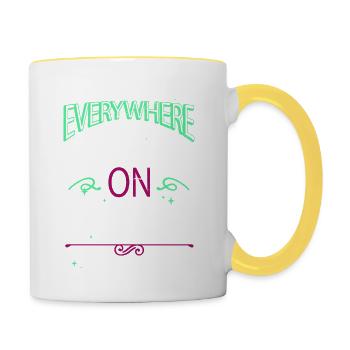 Typography Gift Idea Attitude Hike Art Joke - Contrasting Mug - white/yellow - Right