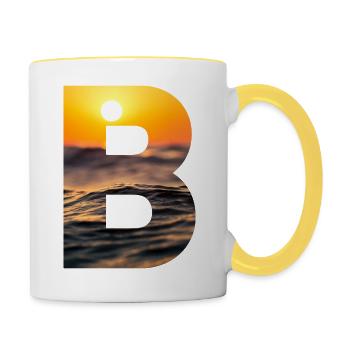 B - Tasse zweifarbig - Weiß/Gelb - Rechts