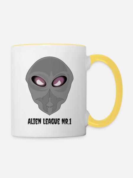 Alien Leaque Nr.1 - Tasse zweifarbig - Weiß/Gelb