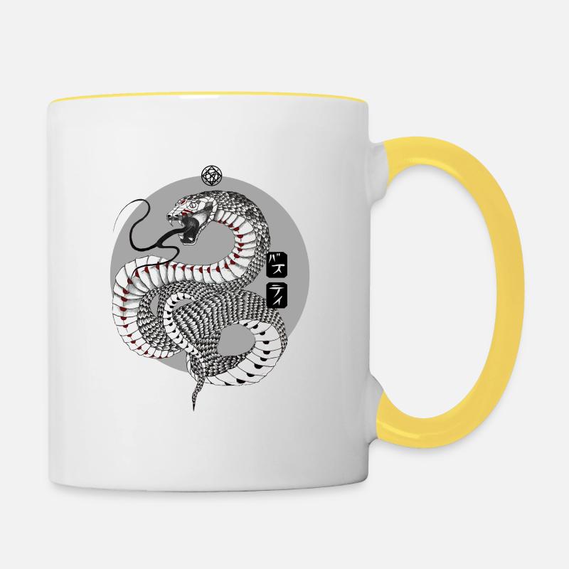 Snake - Tasse zweifarbig - Weiß/Gelb