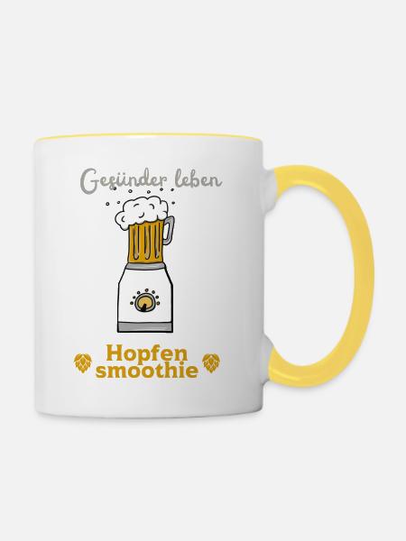 Gesünder leben - Tasse zweifarbig - Weiß/Gelb