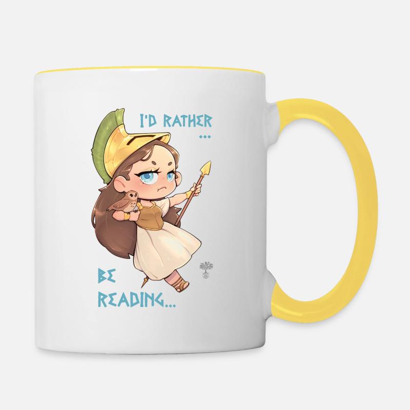 Athéna - Mug contrasté - blanc/jaune