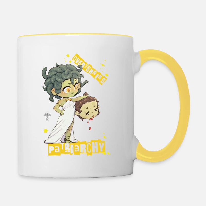 Méduse - Mug contrasté - blanc/jaune