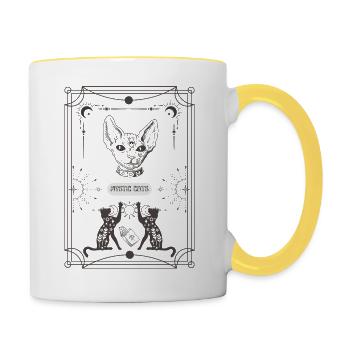 MYSTIC CATS TAROT - Tasse zweifarbig - Weiß/Gelb - Rechts