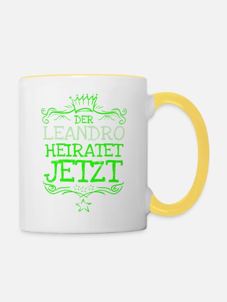 Bachelor Leandro - Tasse zweifarbig - Weiß/Gelb