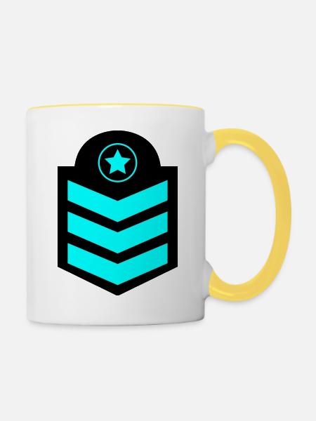 abzeichen - Tasse zweifarbig - Weiß/Gelb