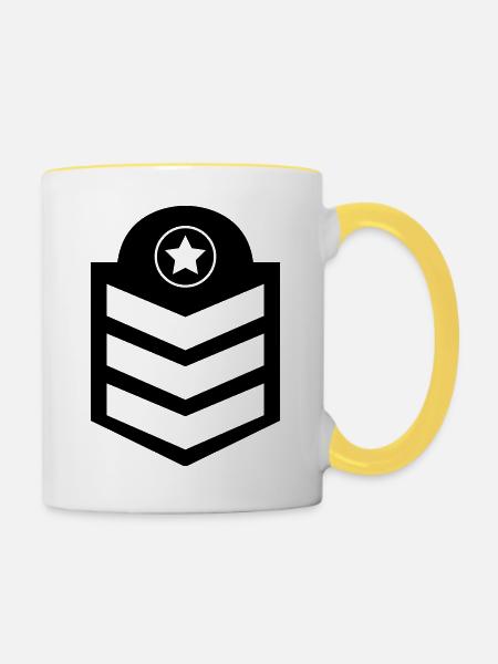 abzeichen - Tasse zweifarbig - Weiß/Gelb