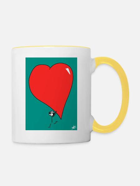 Kuoro-Seemann verspricht - Tasse zweifarbig - Weiß/Gelb