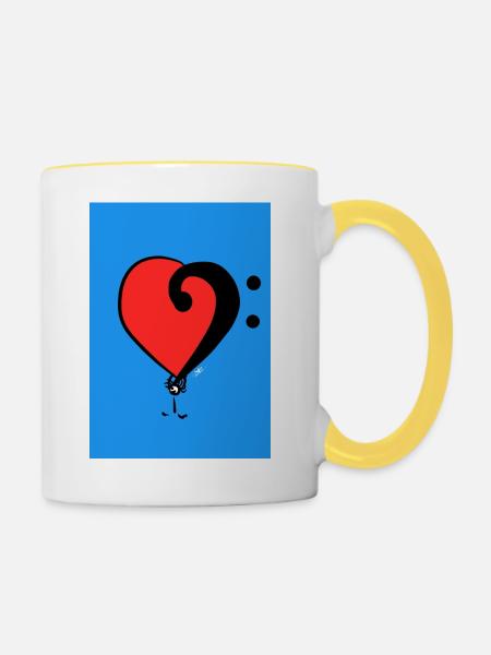Niedrige Kuoro - Tasse zweifarbig - Weiß/Gelb