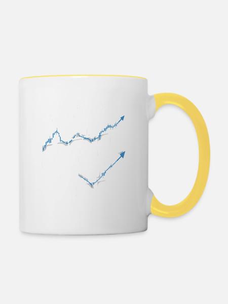 Dividenden statt Gehalt - Tasse zweifarbig - Weiß/Gelb