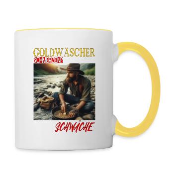 Hast DU Schmerzen? - Tasse zweifarbig - Weiß/Gelb - Rechts