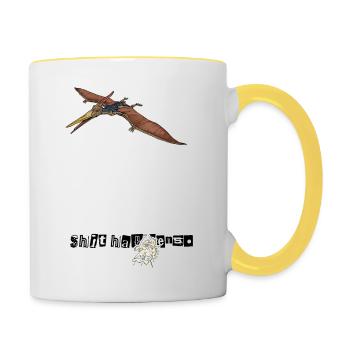 Pterosaurs // Illustration - Contrasting Mug - white/yellow - Right