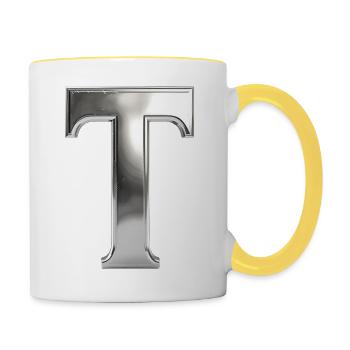Chrome ,, T " Metallic - Contrasting Mug - white/yellow - Right
