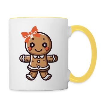 Lebkuchen Girl - Tasse zweifarbig - Weiß/Gelb - Rechts