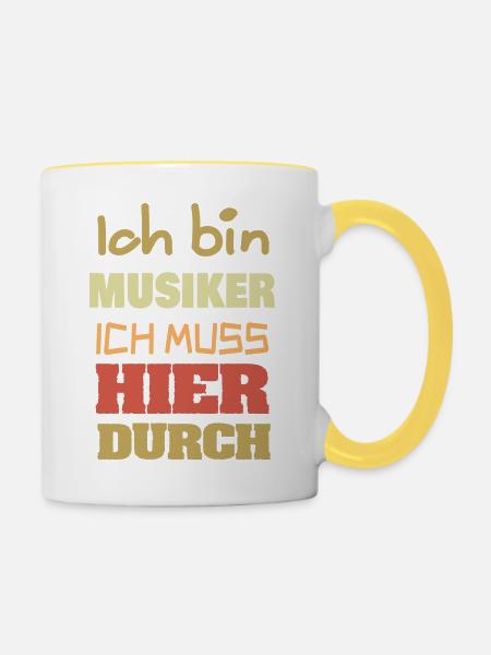 Musiker als Beruf - Tasse zweifarbig - Weiß/Gelb