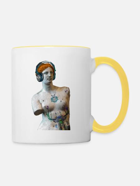 Venus von Milo - Tasse zweifarbig - Weiß/Gelb