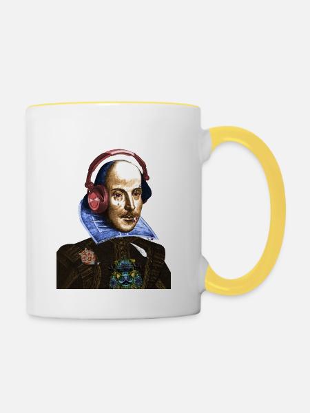 Shakespeare - Tasse zweifarbig - Weiß/Gelb