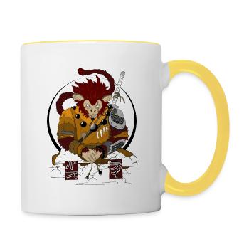 Affenkönig - Tasse zweifarbig - Weiß/Gelb - Rechts
