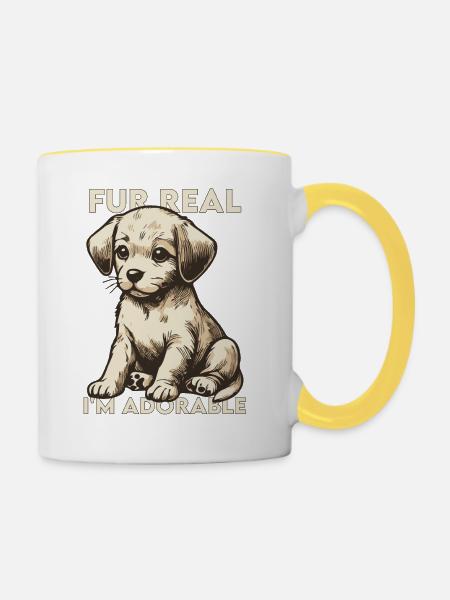 Fur Real - Tasse zweifarbig - Weiß/Gelb