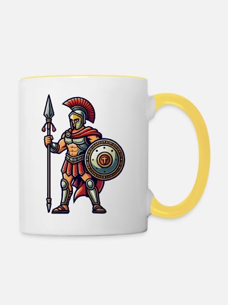spartaner - Tasse zweifarbig - Weiß/Gelb