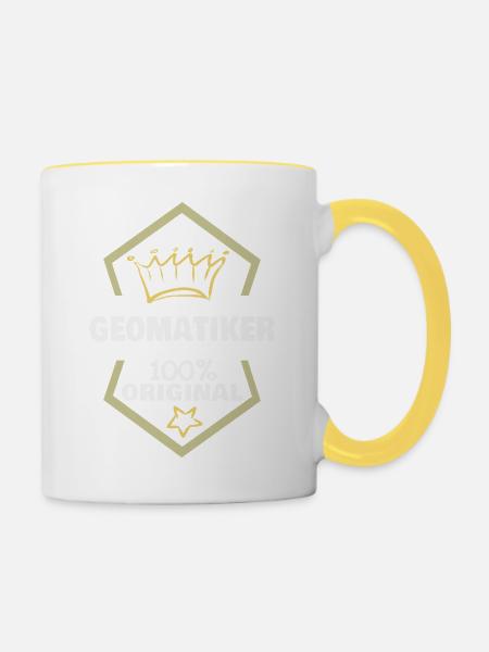Arbeit Geomatiker - Tasse zweifarbig - Weiß/Gelb
