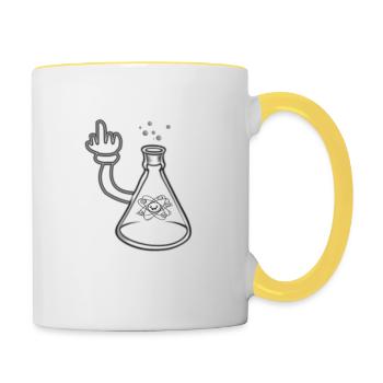 Wissenschaft gilt auch wenn man nicht daran glaubt - Tasse zweifarbig - Weiß/Gelb - Rechts