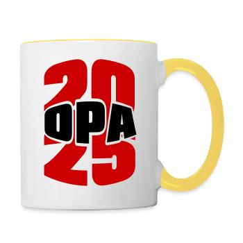 2025 Opa - Tasse zweifarbig - Weiß/Gelb - Rechts