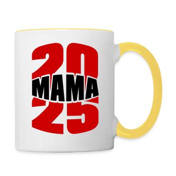 2025 Mama - Tasse zweifarbig - Weiß/Gelb - Rechts