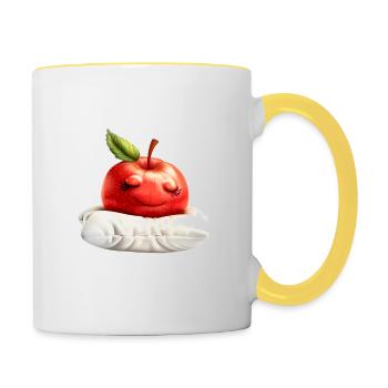 Apfel - Tasse zweifarbig - Weiß/Gelb - Rechts