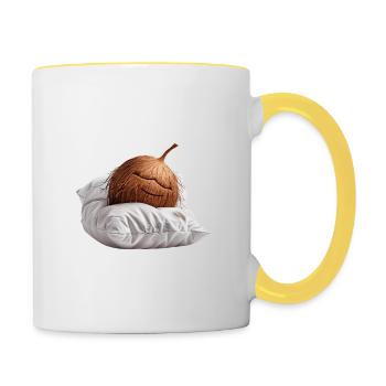 Kokosnuss - Tasse zweifarbig - Weiß/Gelb - Rechts
