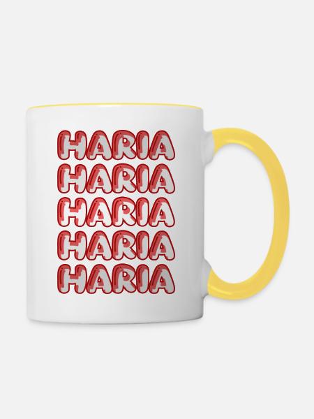 Reise Haria - Tasse zweifarbig - Weiß/Gelb