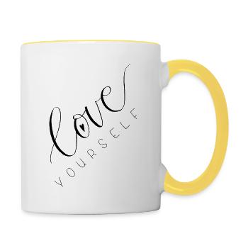 Love Yourself - Contrasting Mug - white/yellow - Right