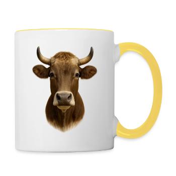 La plus belle vache - Mug contrasté - blanc/jaune - Droite