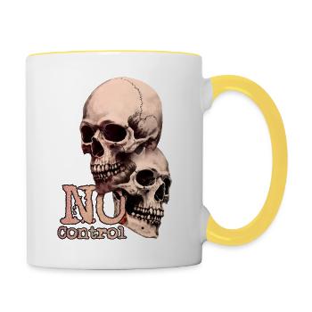 Keine Kontrolle - Tasse zweifarbig - Weiß/Gelb - Rechts
