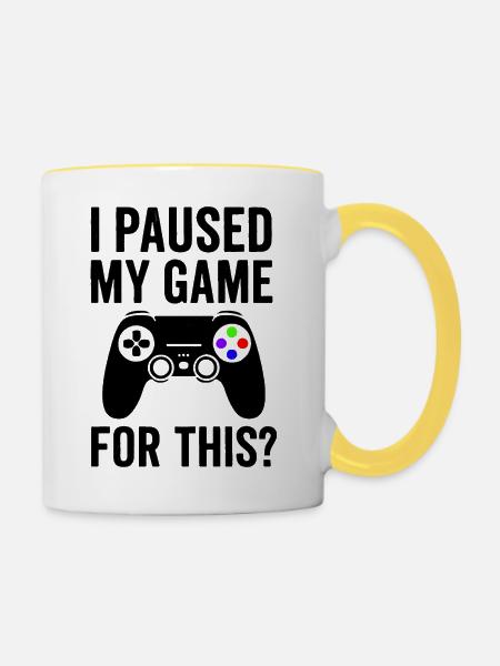 Game Break - Consola Theme - Tasse zweifarbig - Weiß/Gelb