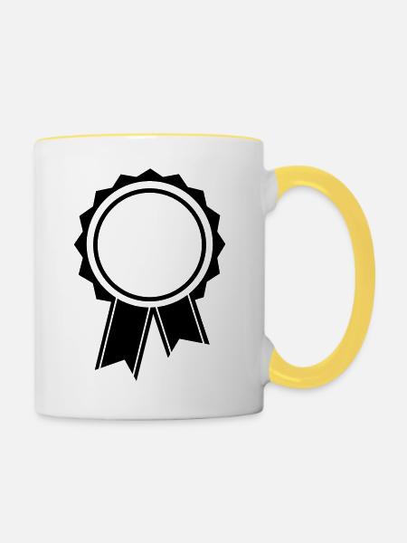 abzeichen - Tasse zweifarbig - Weiß/Gelb