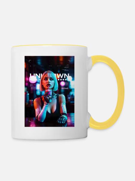 Neon dreams - Tasse zweifarbig - Weiß/Gelb